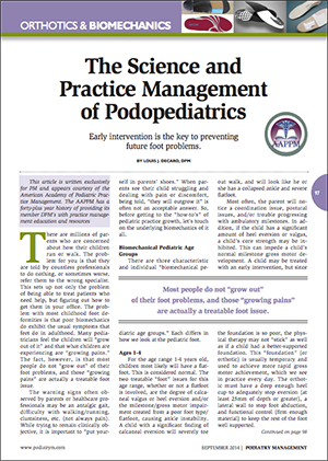 The Science and Practice Management of Podopediatrics