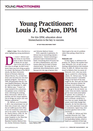 Young Practitioner: Louis J. DeCaro, DPM